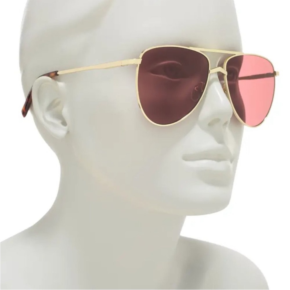 Le Specs Gold Frame Sunglasses with Red Lenses